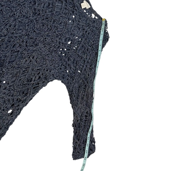 Chico’s Open Ribbon Weave Blue Tunic Sweater Size 2 Large - Picture 5 of 10